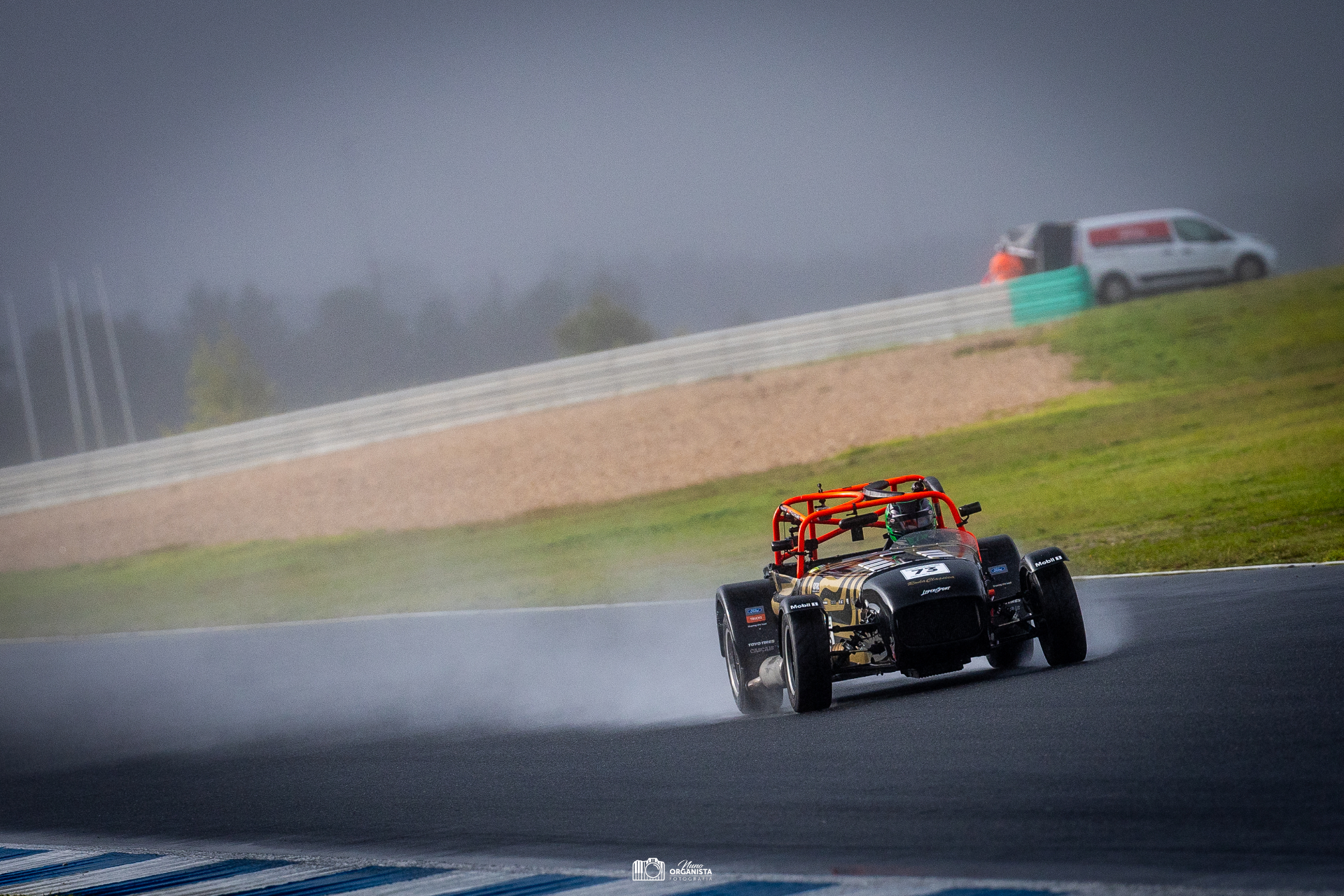 Diego Sirgado #73 Caterham in the wet