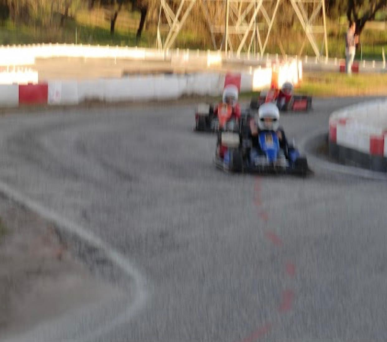 Diego Sirgado leading on a Portuguese karting track as a child